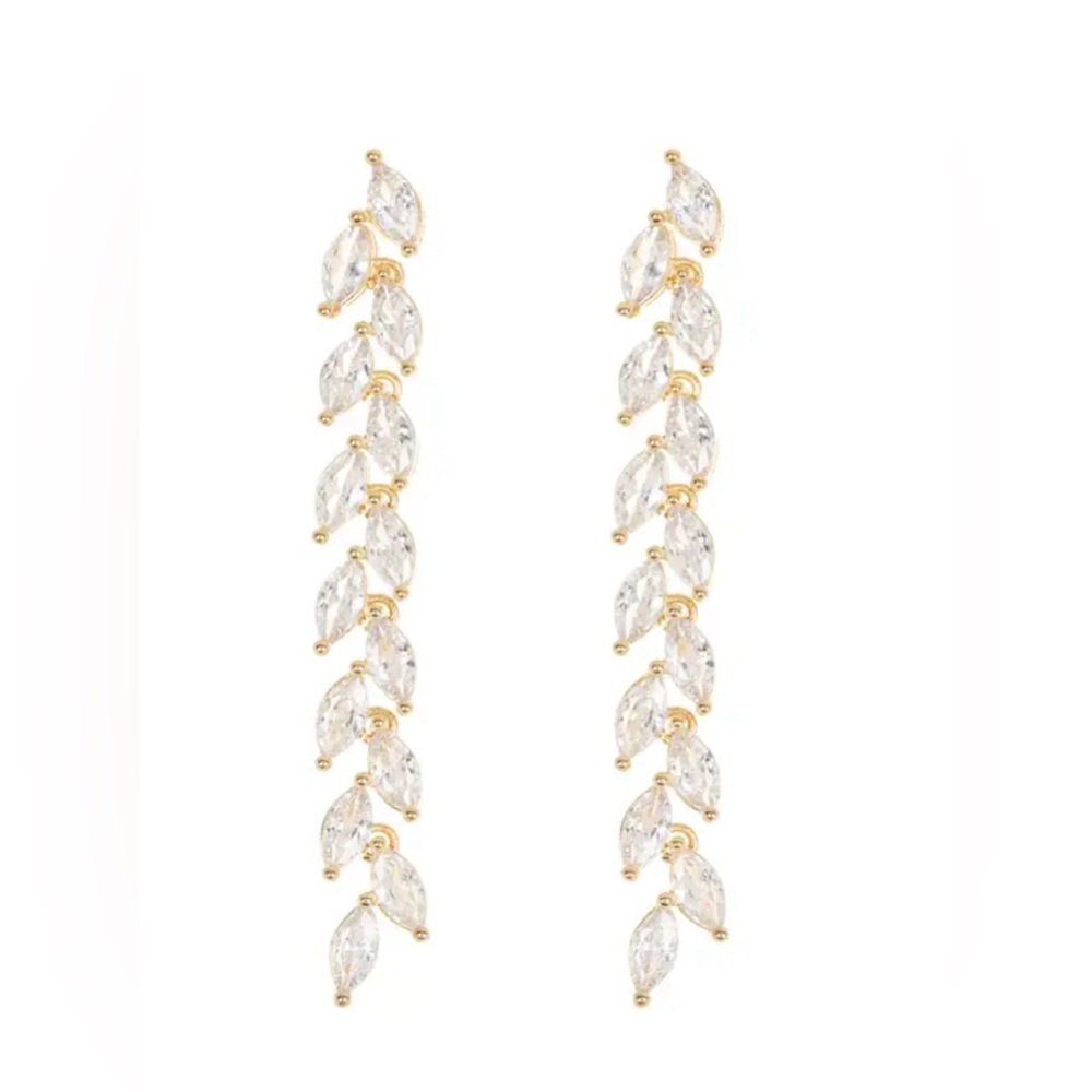 🛍️NWT Area Stars Marquise Crystal Cascading drop earrings - Goldtone